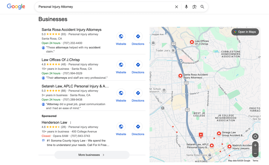 Google Local Pack (Maps + Ads)