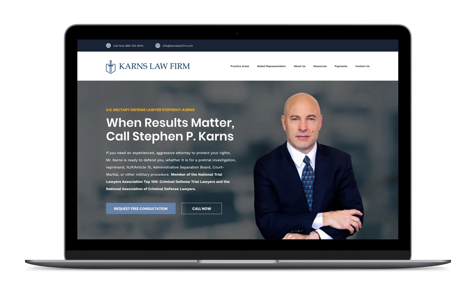 Karns Law Firm website design