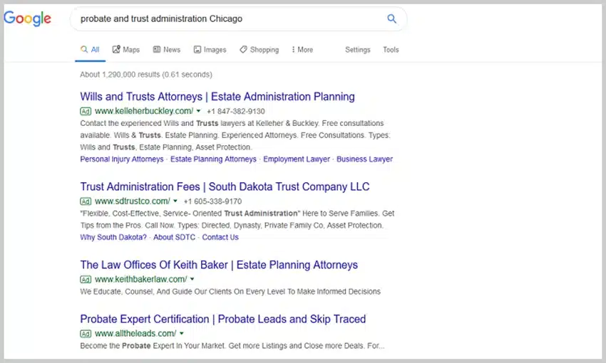 internet-marketing-estate-planning-lawyers-probate-trust-administration-chicago-google-search