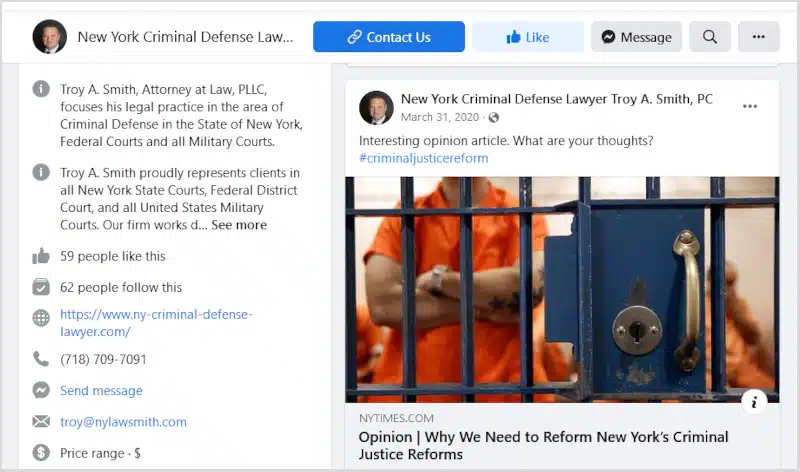 criminal defense facebook post