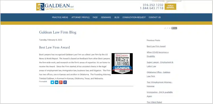 Best Law Firm Award Blog Post