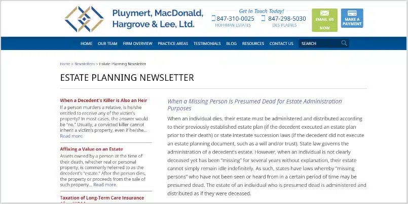 Estate Planning Newsletter