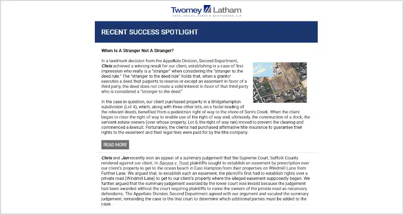 Law Firm Newsletter Case Study