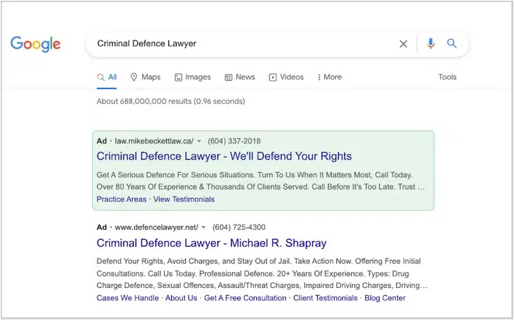 Lawyer Advertising Google Ads