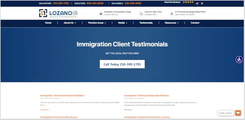immigration law firm testimonials