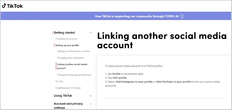 TikTok for Lawyers Linking Social Media Accounts