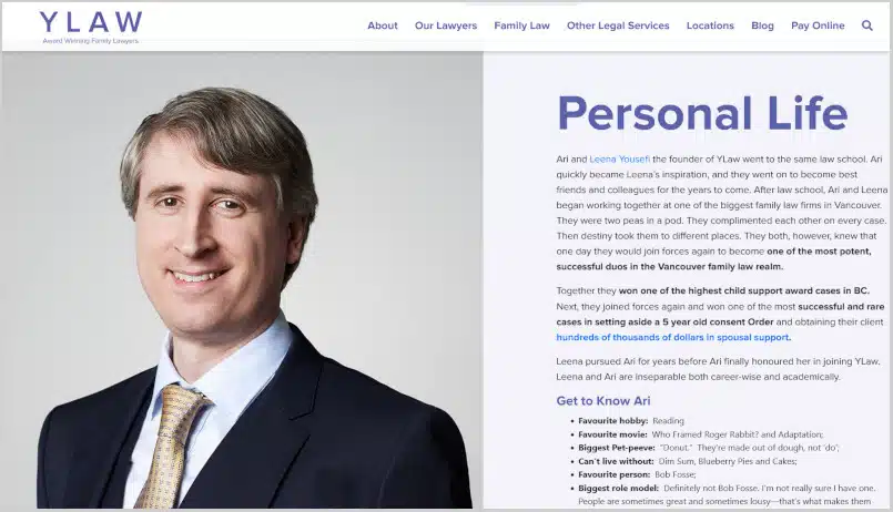 Attorney Bio Examples Personal Details