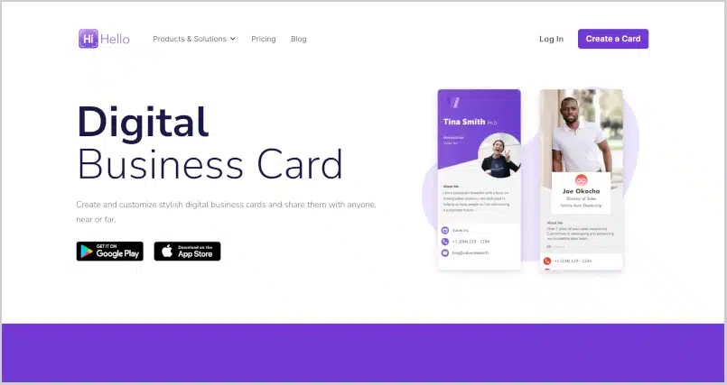 hihello digital business card